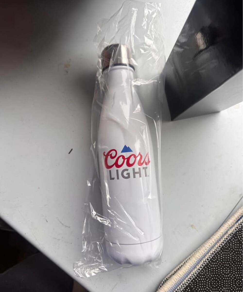 Coors Light Made To Chill Water Bottle White Stainless Steel